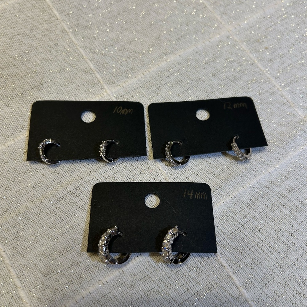 Elegant Silver Hoop Earrings Set